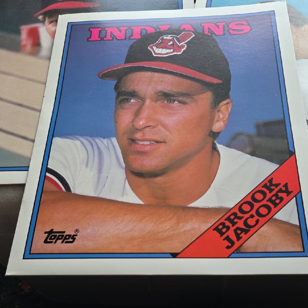 Topps Baseball Card - Brook Jacoby in Red and Blue Folders